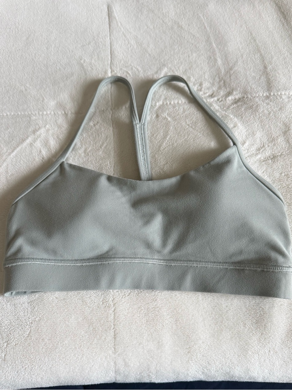 Lululemon Flow Y Bra, Jade Grey, Size 4